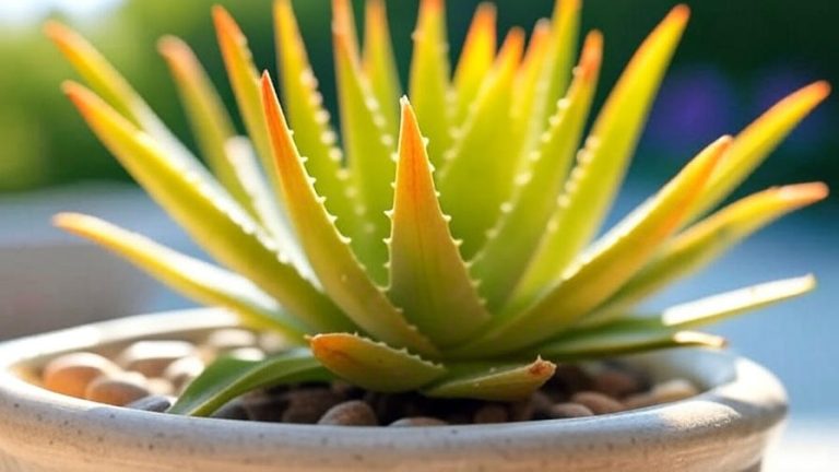 aloe plant with orange tips
